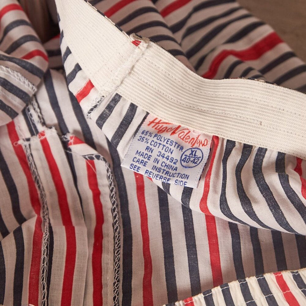 1980s Hugo Valentino Striped Boxer Shorts
